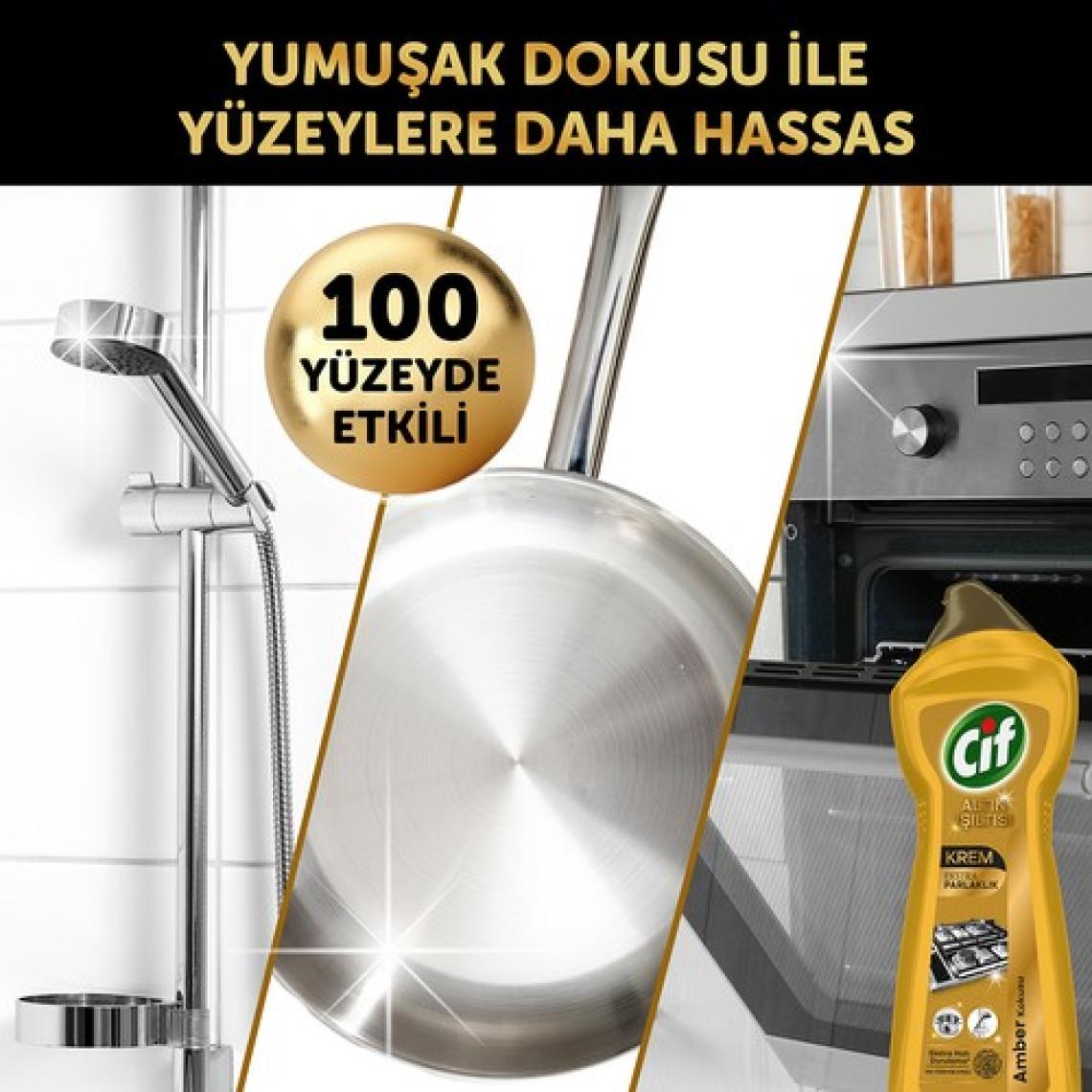 Cif Krem Yüzey Temizleyici Altın Işıltısı Amber Kokulu 750 ml