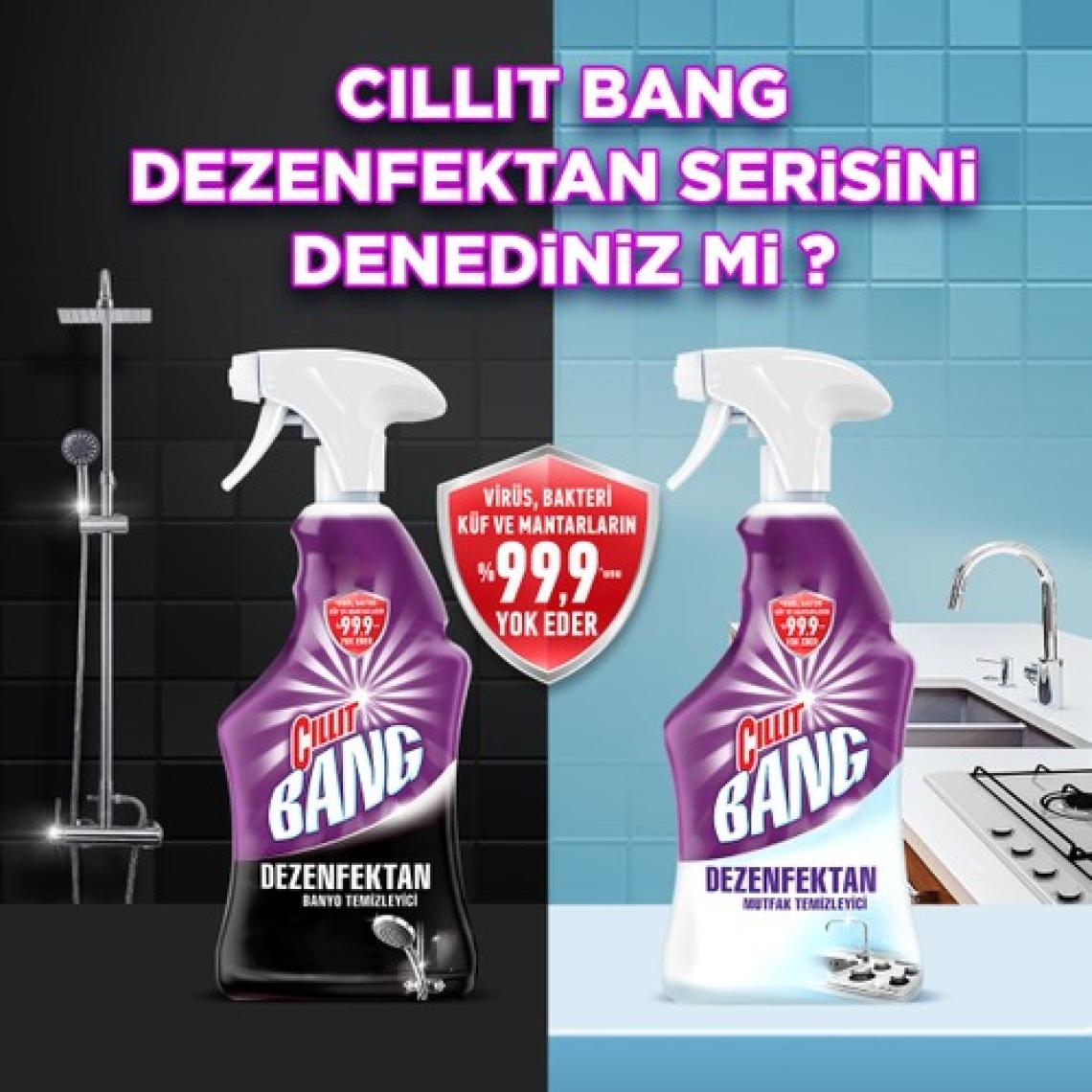 Cillit Bang Dezenfektan Sprey Set Banyo ve Mutfak Temizleyici 2 x 750 ml