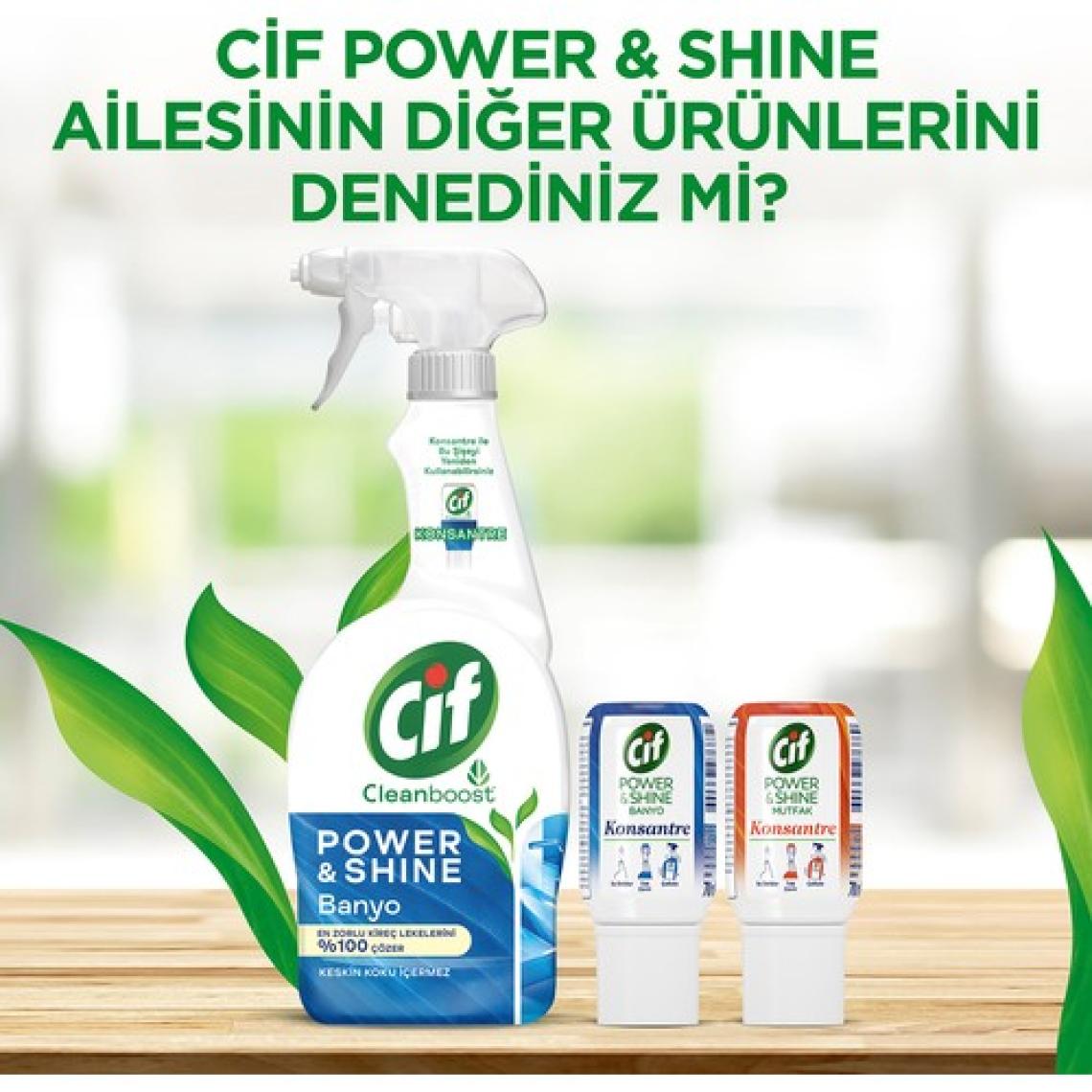Cif Power Shine Cleanboost Sprey Temizleyici Mutfak İçin Temizleyici ve Yağ Çözücü 750 ML
