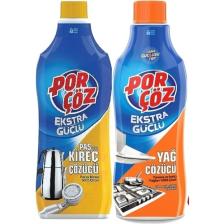 Porçöz Pas ve Kireç Sökücü 1 lt + Porçöz Yağ Çözücü 1 lt