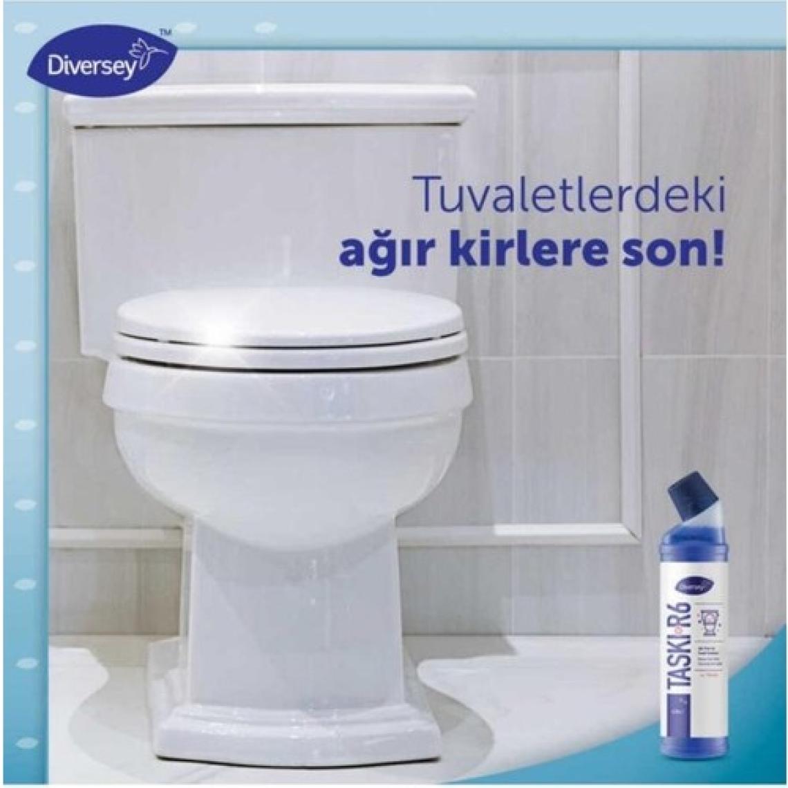 Diversey Taski Room Care R6 Ağır Kirler Için Klozet Temizlik Ürünü 750 ml 6 Adet