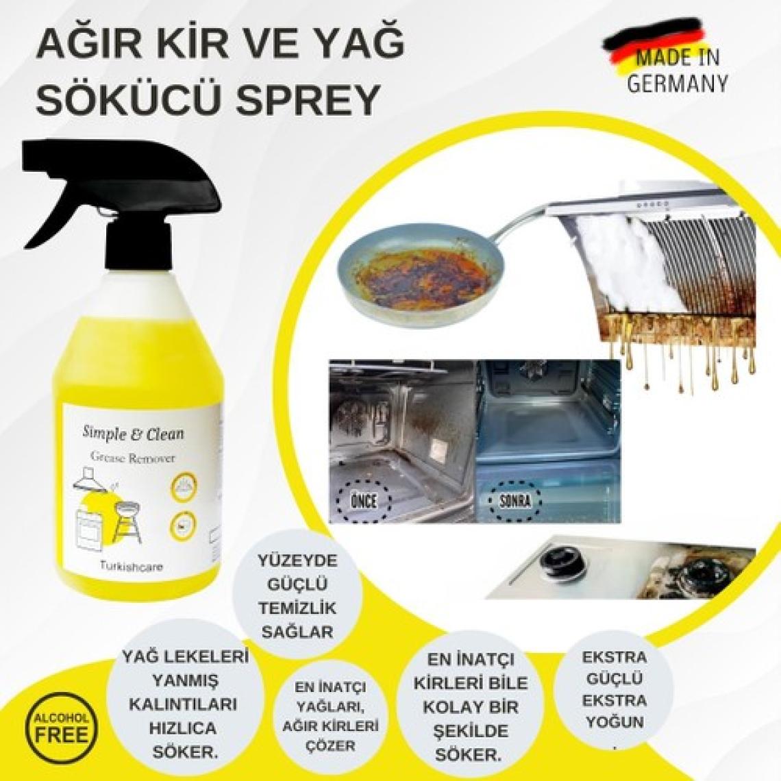 Turkishcare Ağır Kir Yağ Sökücü Fırın ve Izgara Temizleyici Sprey 500 ml