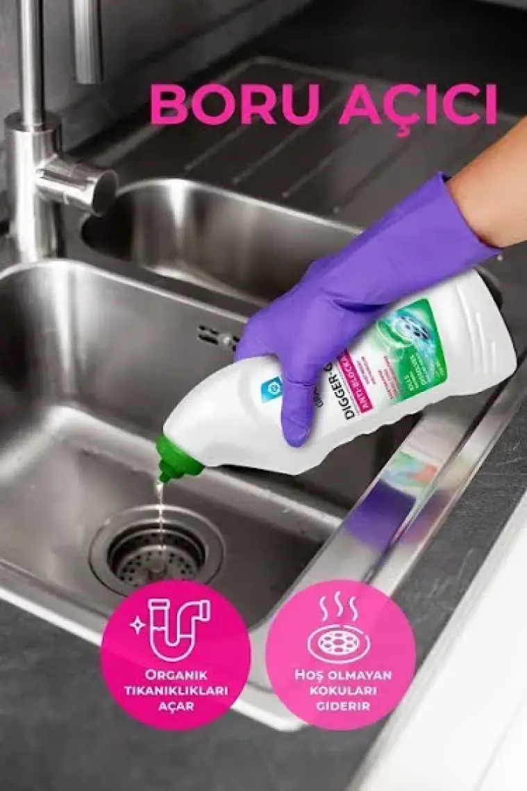 Grass Dıgger-Gel Lavabo Açıcı - Kanalizasyon Boruları Için Alkali Temizleyici Jel (750 Ml)