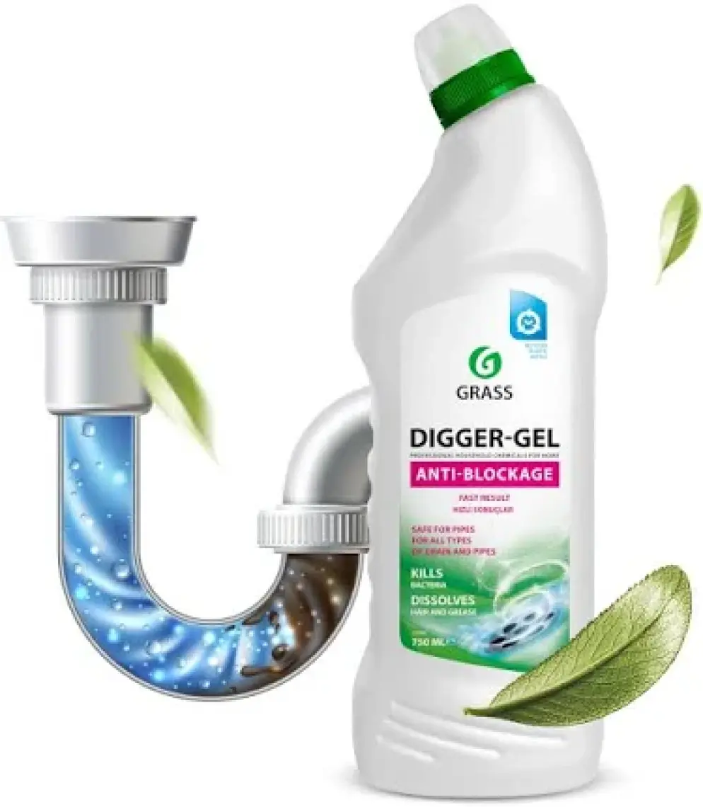 Grass Dıgger-Gel Lavabo Açıcı - Kanalizasyon Boruları Için Alkali Temizleyici Jel (750 Ml)