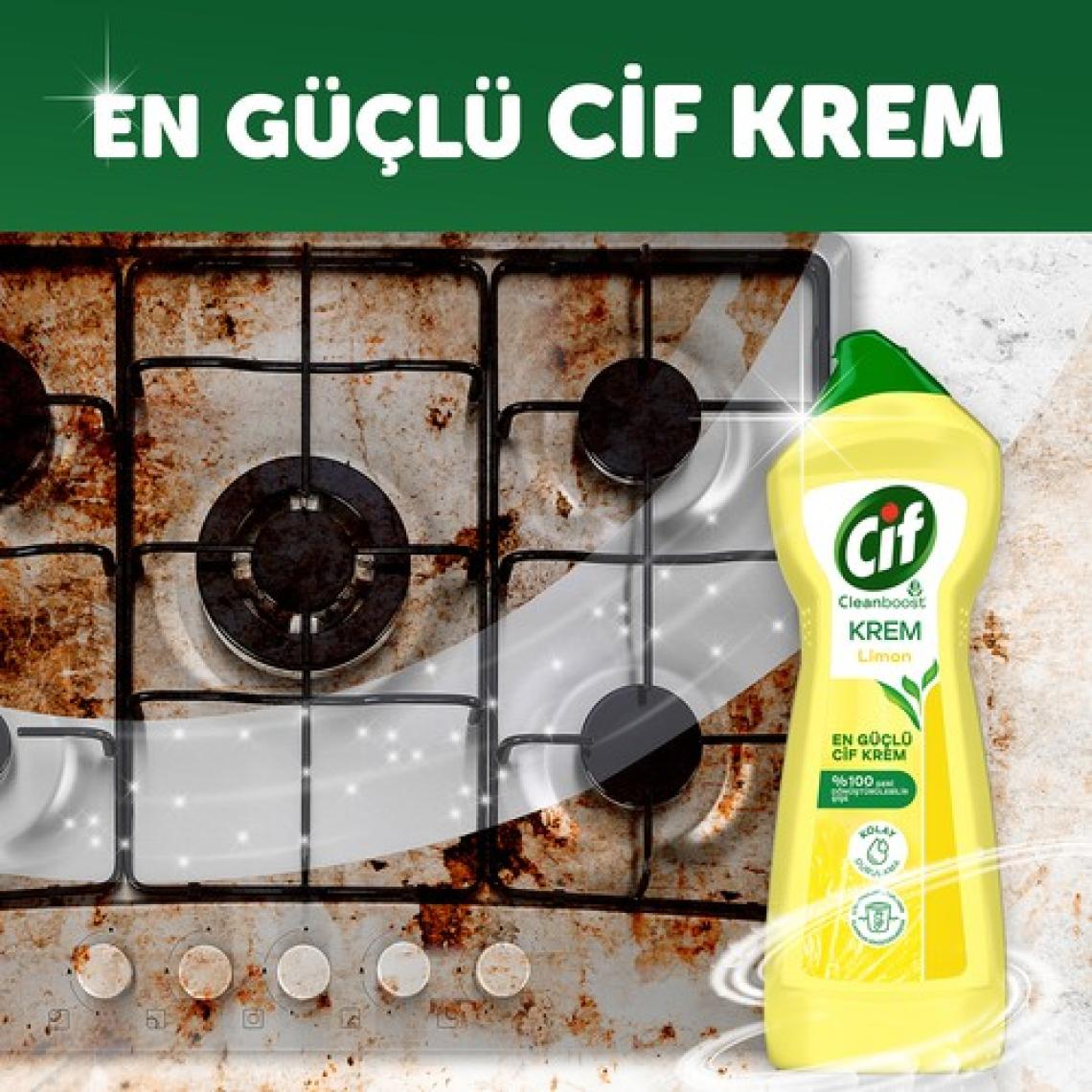 Cif Cleanboost Krem Limon Yüzey Temizleyici 750 ml