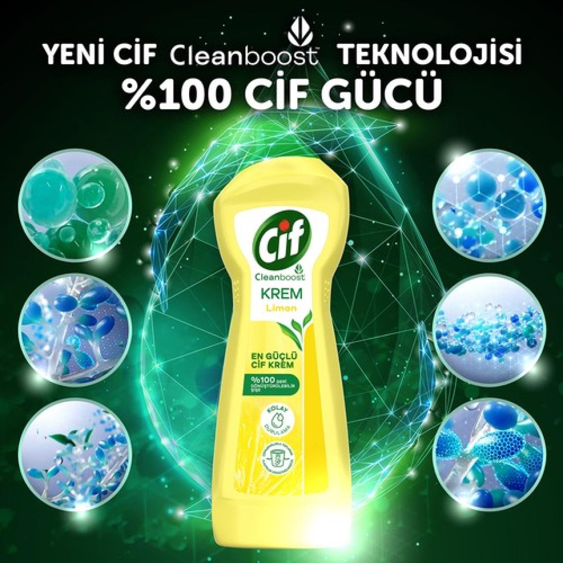Cif Cleanboost Krem Limon Yüzey Temizleyici 750 ml