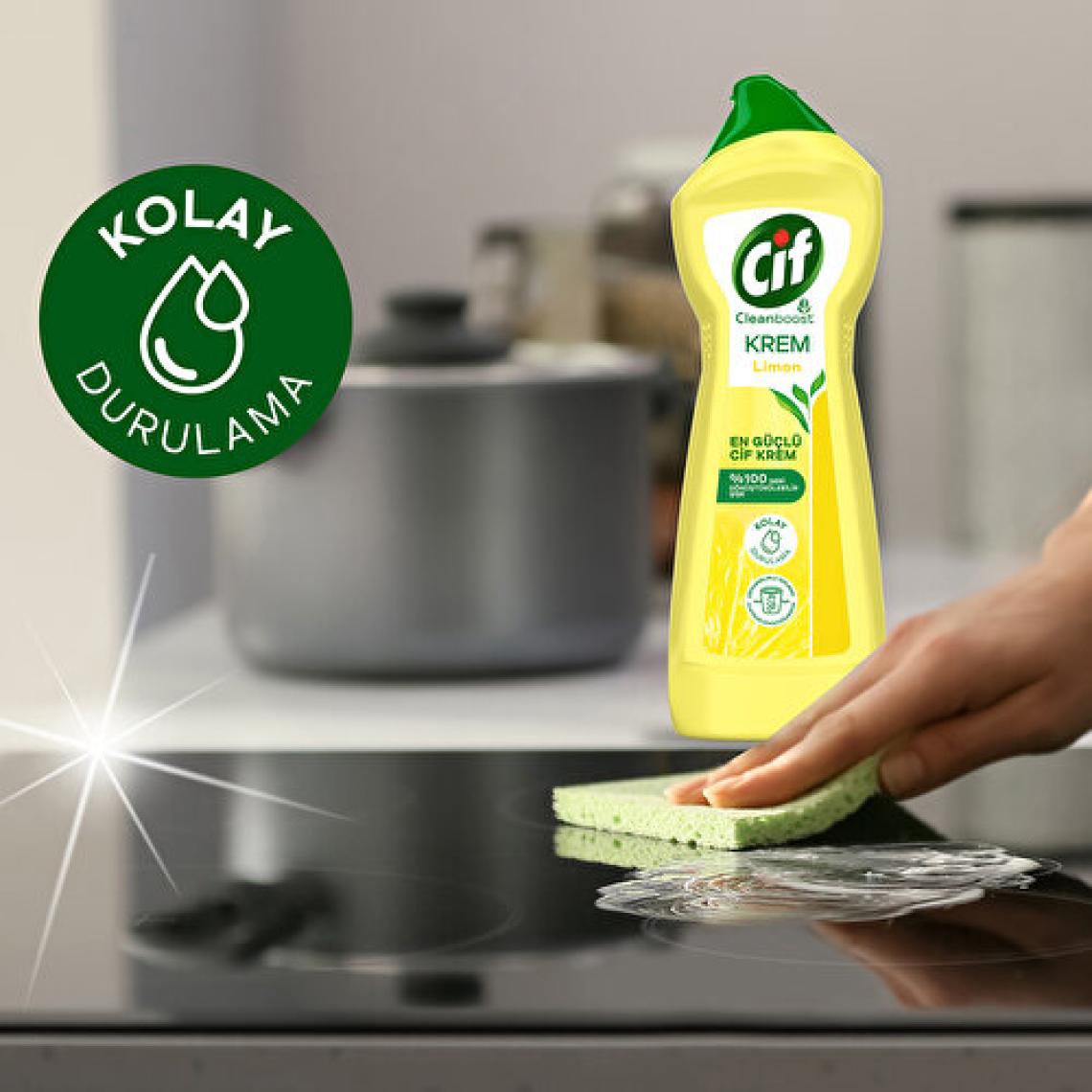 Cif Cleanboost Krem Limon Yüzey Temizleyici 750 ml