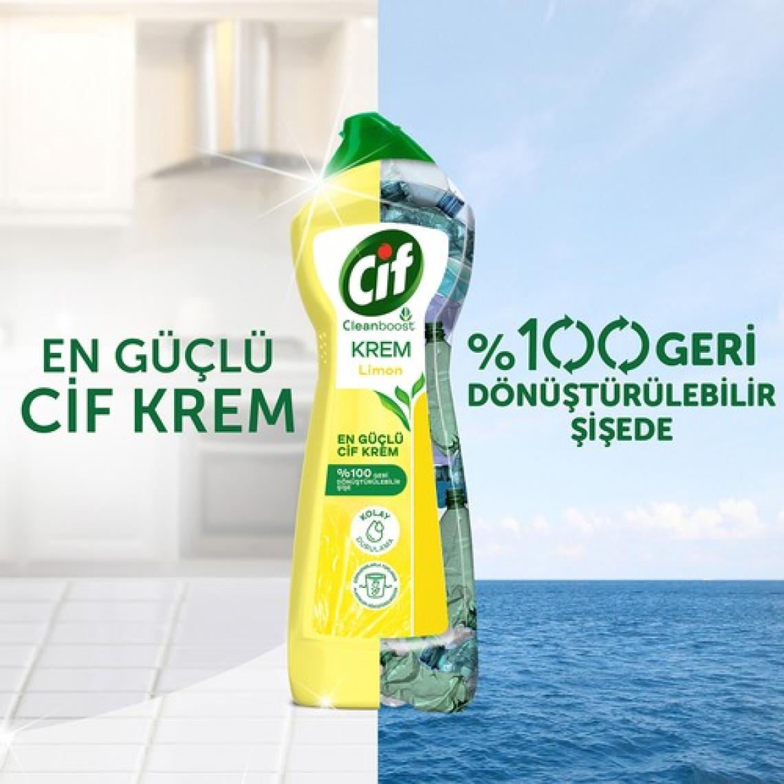 Cif Cleanboost Krem Limon Yüzey Temizleyici 750 ml