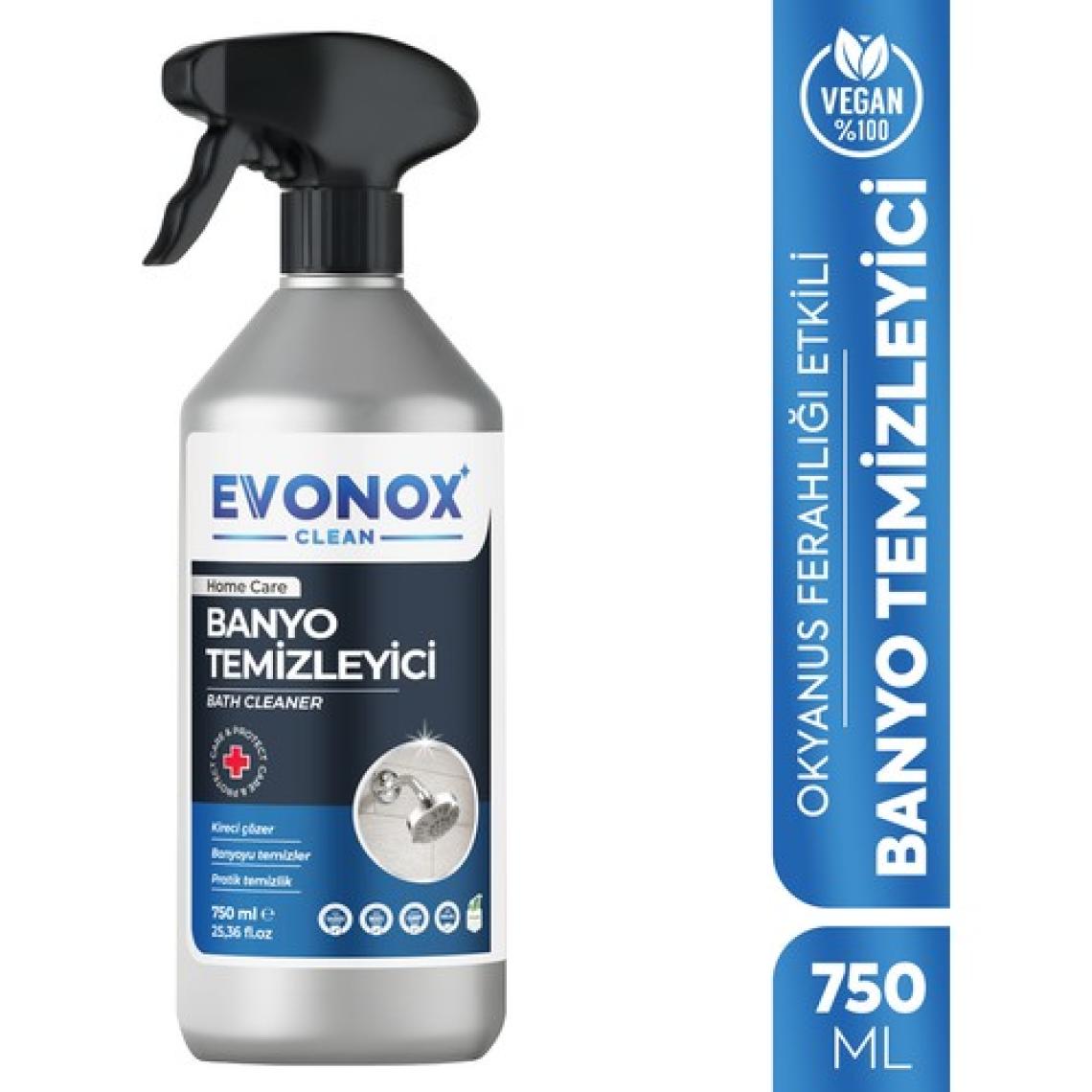 Evonox Clean Ultra Güçlü Banyo Temizleyici ve Kireç Çözücü Okyanus Kokulu Sprey 750 ml