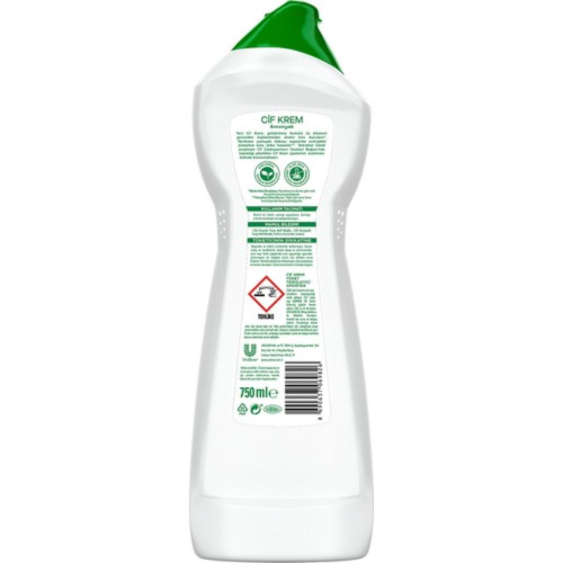 Cif Krem Yüzey Temizleyici Amonyaklı Yağ ve Kireç Sökücü Leke Çıkarıcı 750 ML