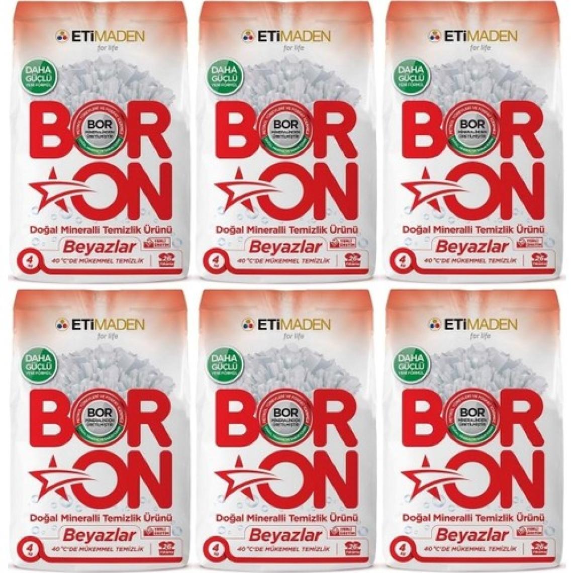 Boron Matik Toz Çamaşır Deterjanı 24 kg  Mineralli (6pk*4kg) (Beyazlar Için)