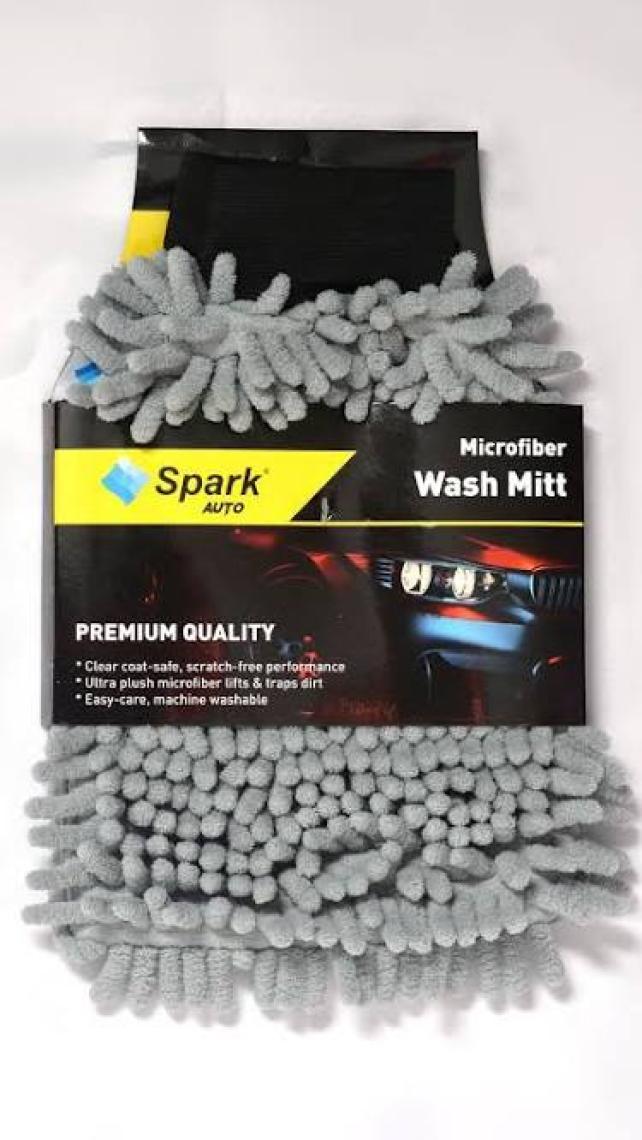 Spark (2 Adet) 7050 Mikrofiber Şönil Oto Temizlik ve Kurulama Eldiveni 16X24 Cm. Gri