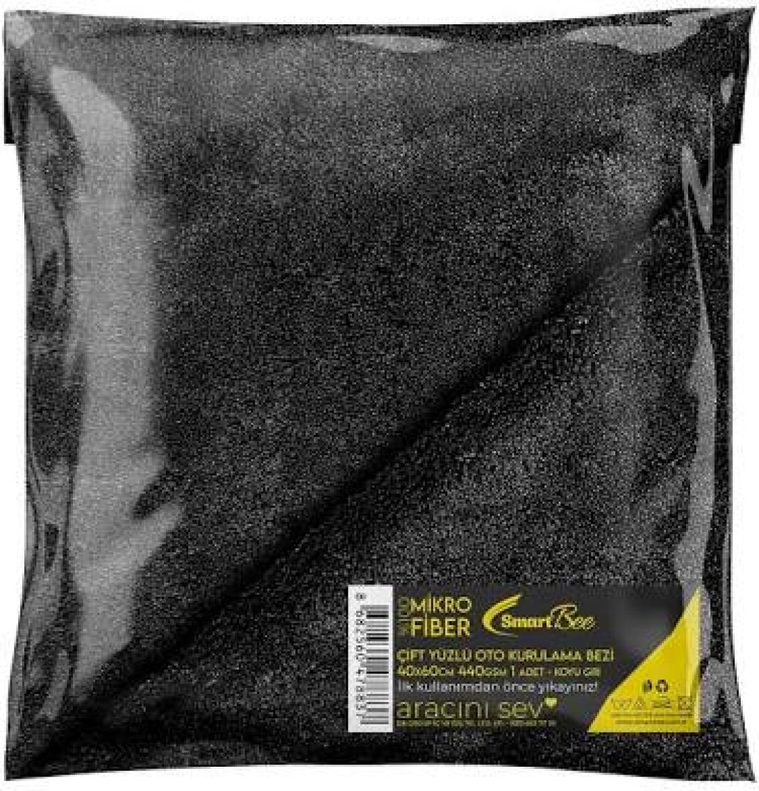 Smartbee Mikrofiber Çift Yüzlü Araç Kurulama Bezi 40 x 60 440 gr/m2 Antrasit