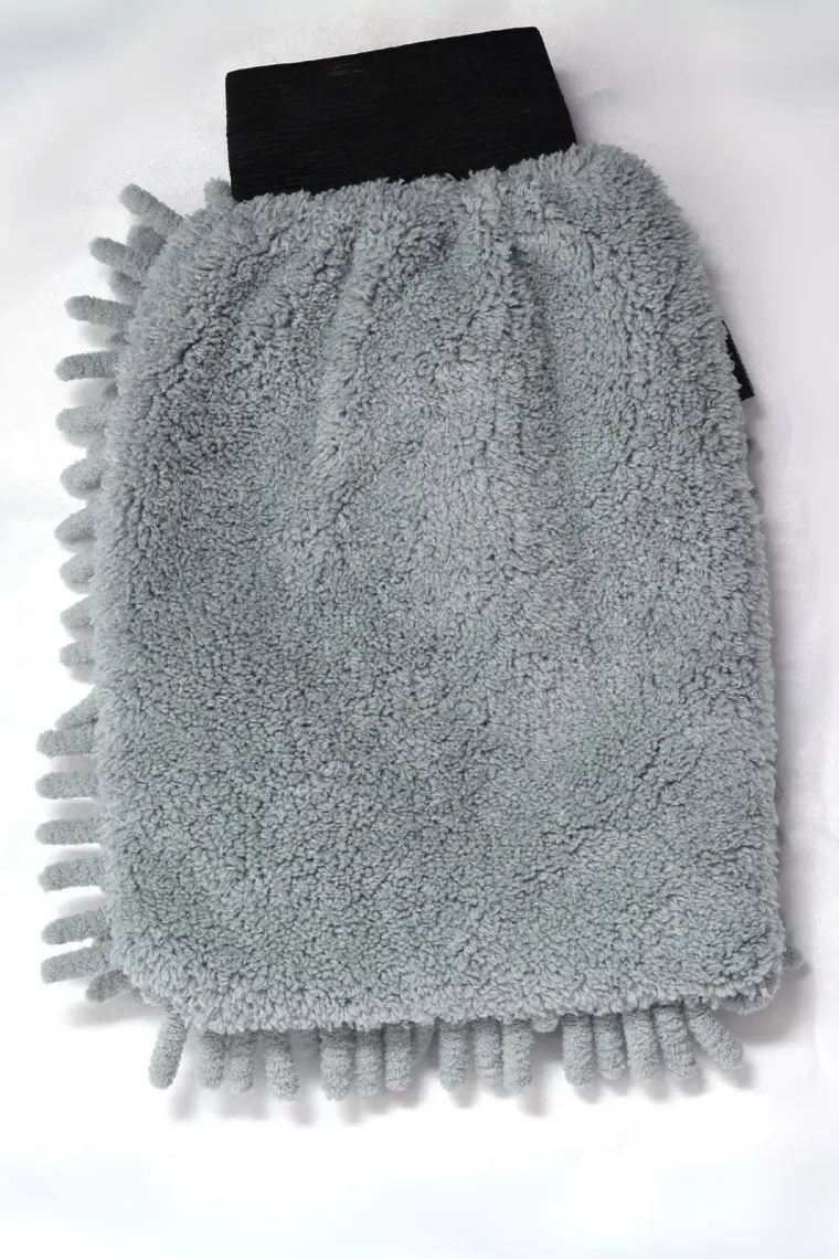 Spark (1 Adet) 7050 Mikrofiber Şönil Oto Temizlik ve Kurulama Eldiveni 16X24 Cm. Gri