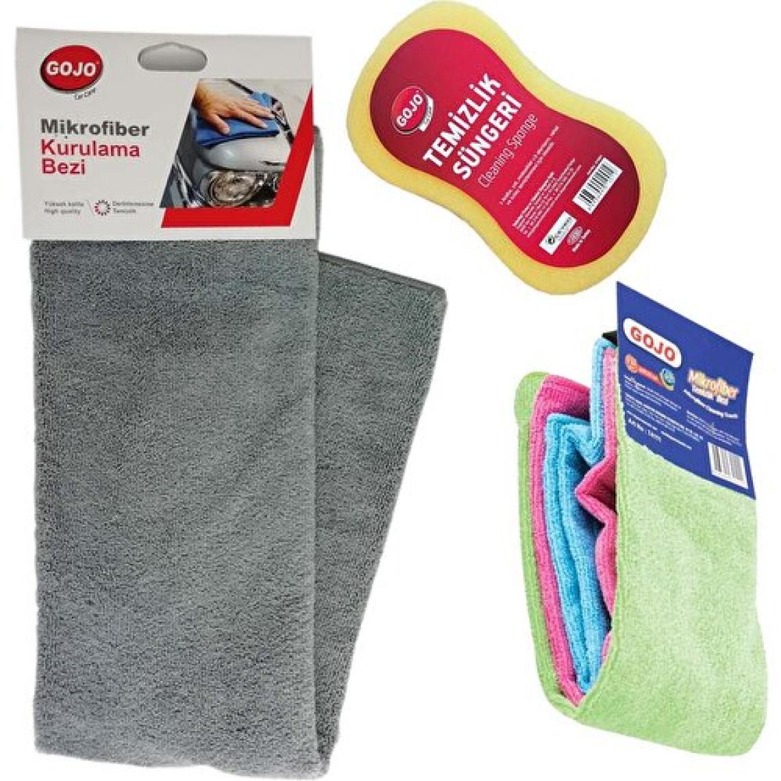 Gojo Kurulama Havlusu + 3'lü Mikrofiber Bez + Sünger