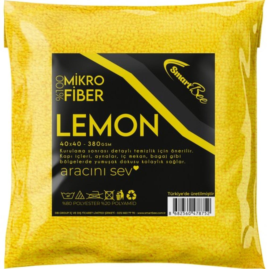 Smartbee Lemon Mikrofiber Detaylı Temizlik Bezi 40X40 380GSM - Sarı