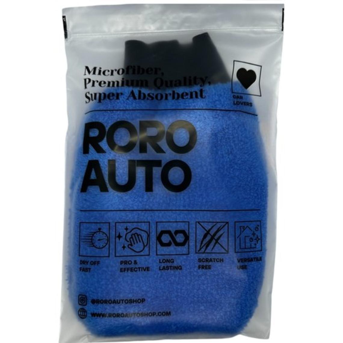 Roro Auto Alpler Mavi Mikrofiber Oto Temizlik Seti Araç Kurulama Havlusu Cam Bezi Yıkama Eldiveni