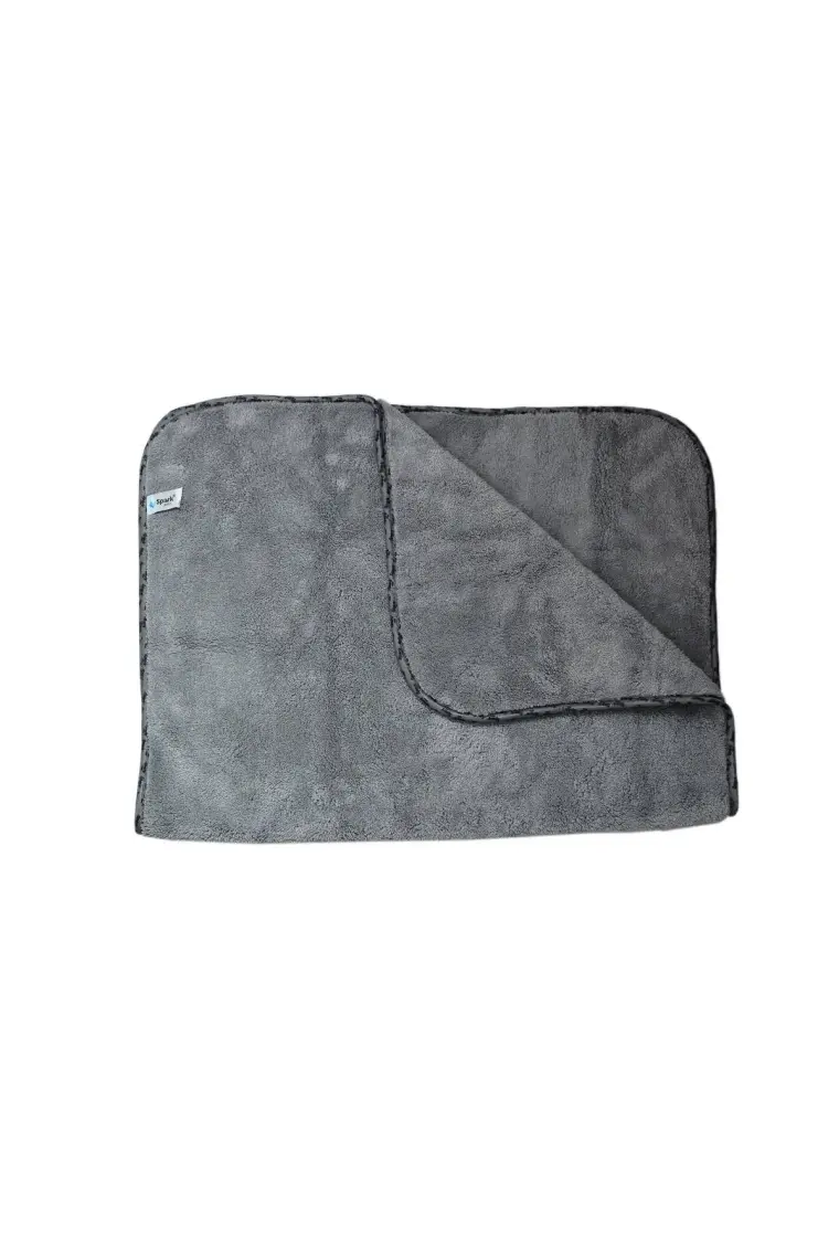 Spark (2 Adet) 2316 Mikrofiber Peluş Oto Kurulama ve Temizlik Bezi Büyük Boy 60X90 Cm. Gri