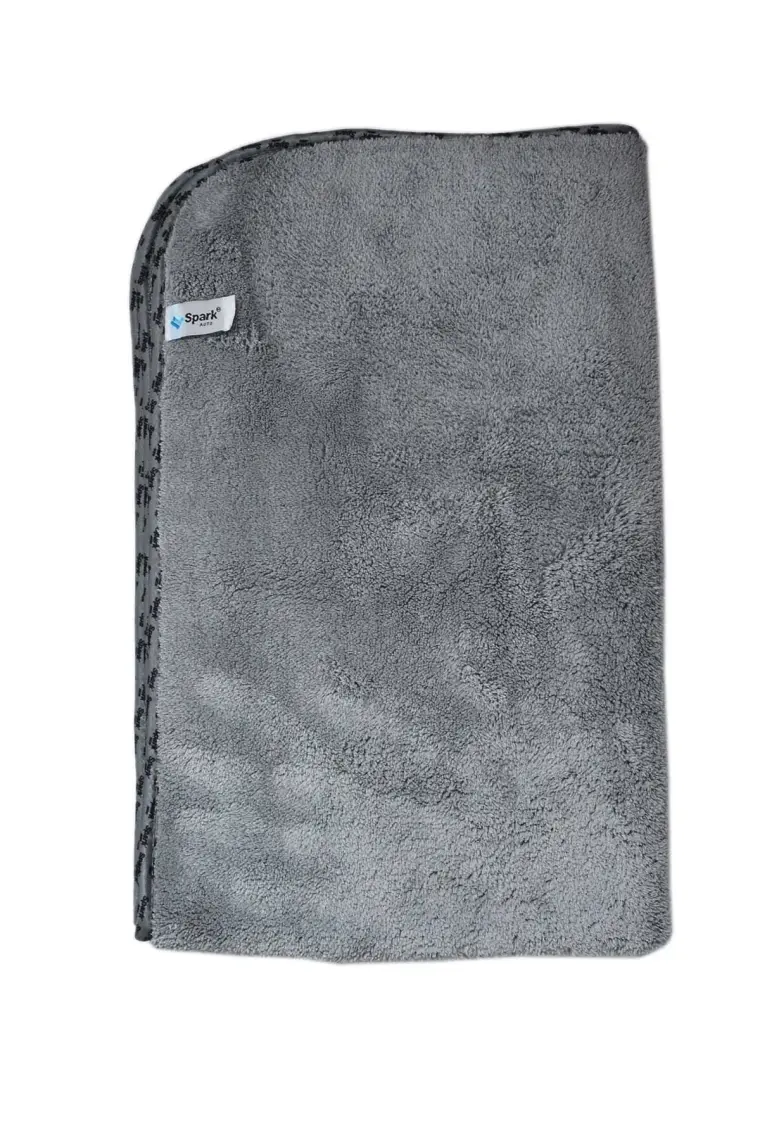 Spark (2 Adet) 2316 Mikrofiber Peluş Oto Kurulama ve Temizlik Bezi Büyük Boy 60X90 Cm. Gri