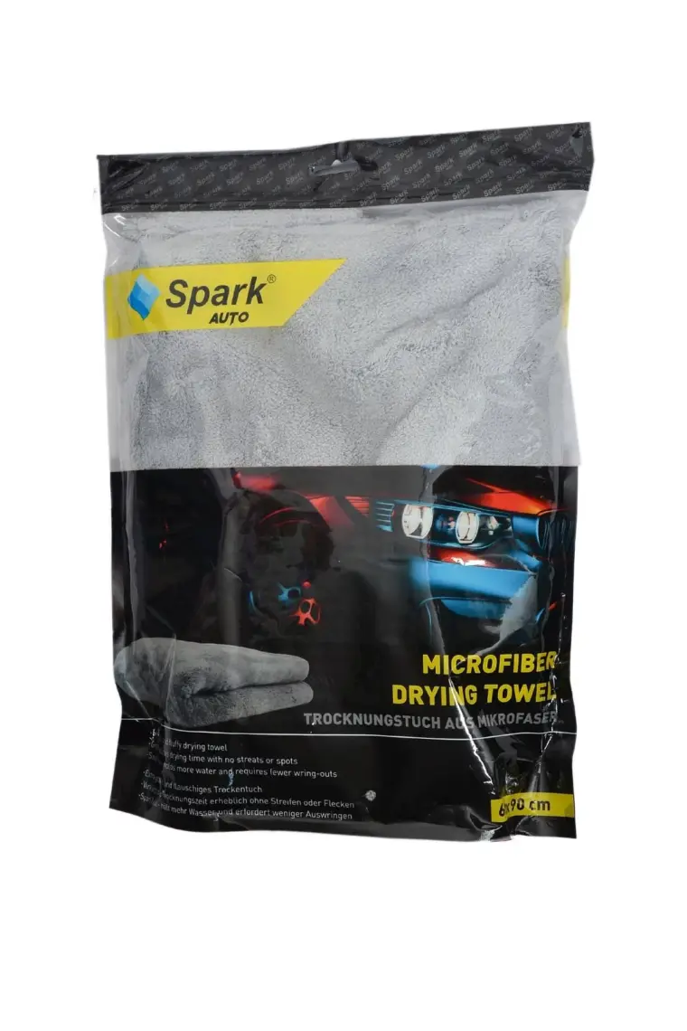 Spark (2 Adet) 2316 Mikrofiber Peluş Oto Kurulama ve Temizlik Bezi Büyük Boy 60X90 Cm. Gri