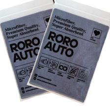 Roro Auto Fuji Mikrofiber Araç Kurulama Havlusu Araç Yıkama Bezi 40X40 Gri (2 Adet)