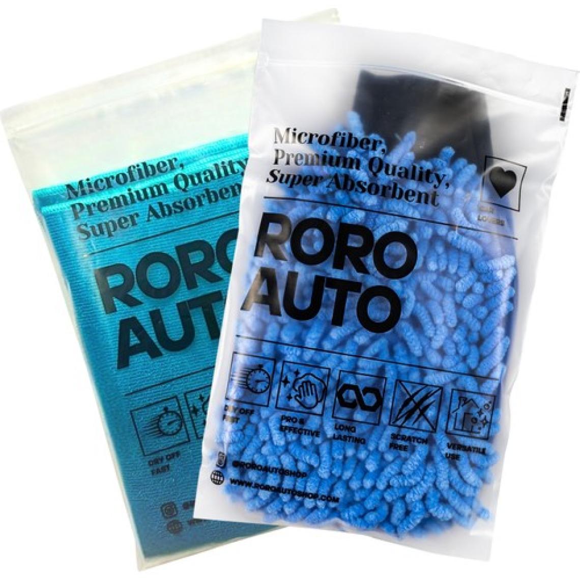 Roro Auto Pasifik Mikrofiber Araç Yıkama Bezi & Kurulama Havlusu 50X70 & Yıkama Eldiveni Oto Temizlik Seti