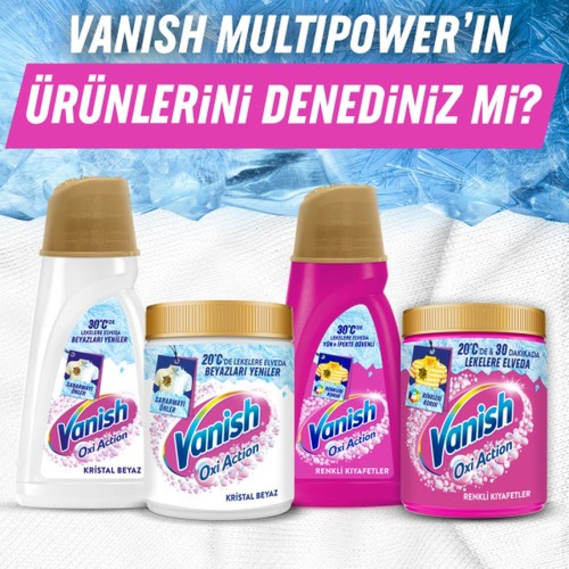 Vanish Oxi Action Multipower Kristal Beyaz Beyazlar İçin Sıvı Deterjan Güçlendirici Leke Çıkarıcı 2000 ml