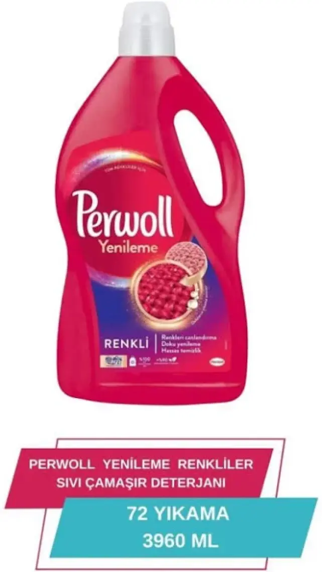 Perwoll Hassas Bakım Sıvı Çamaşır Deterjanı Renkli Yenileme 3960 ml