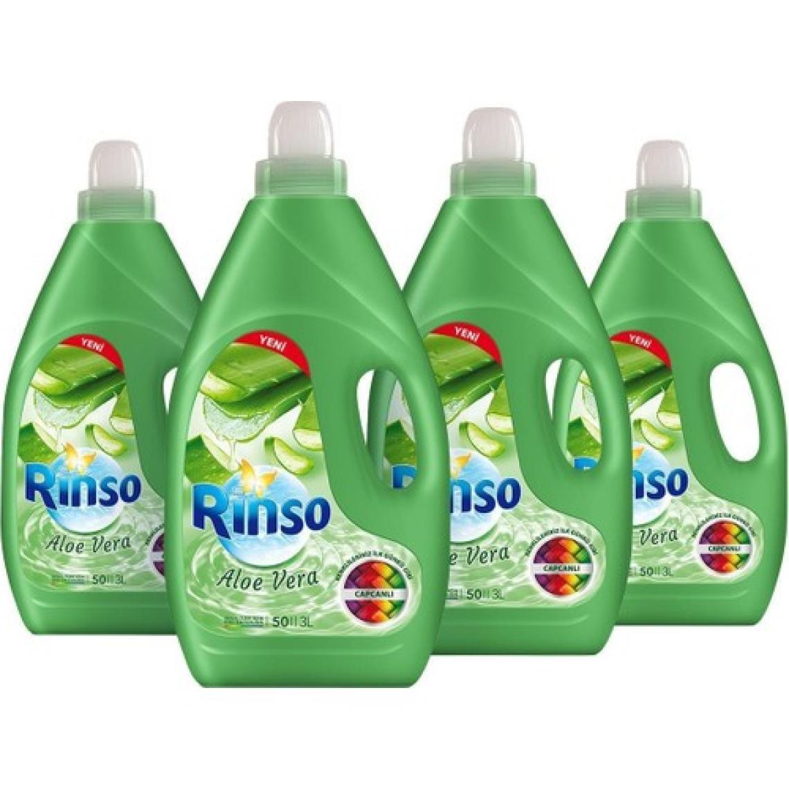 Rinso Aloe Vera Renkliler Için Sıvı Çamaşır Deterjanı 3000 ml 50 Yıkama x 4'lü