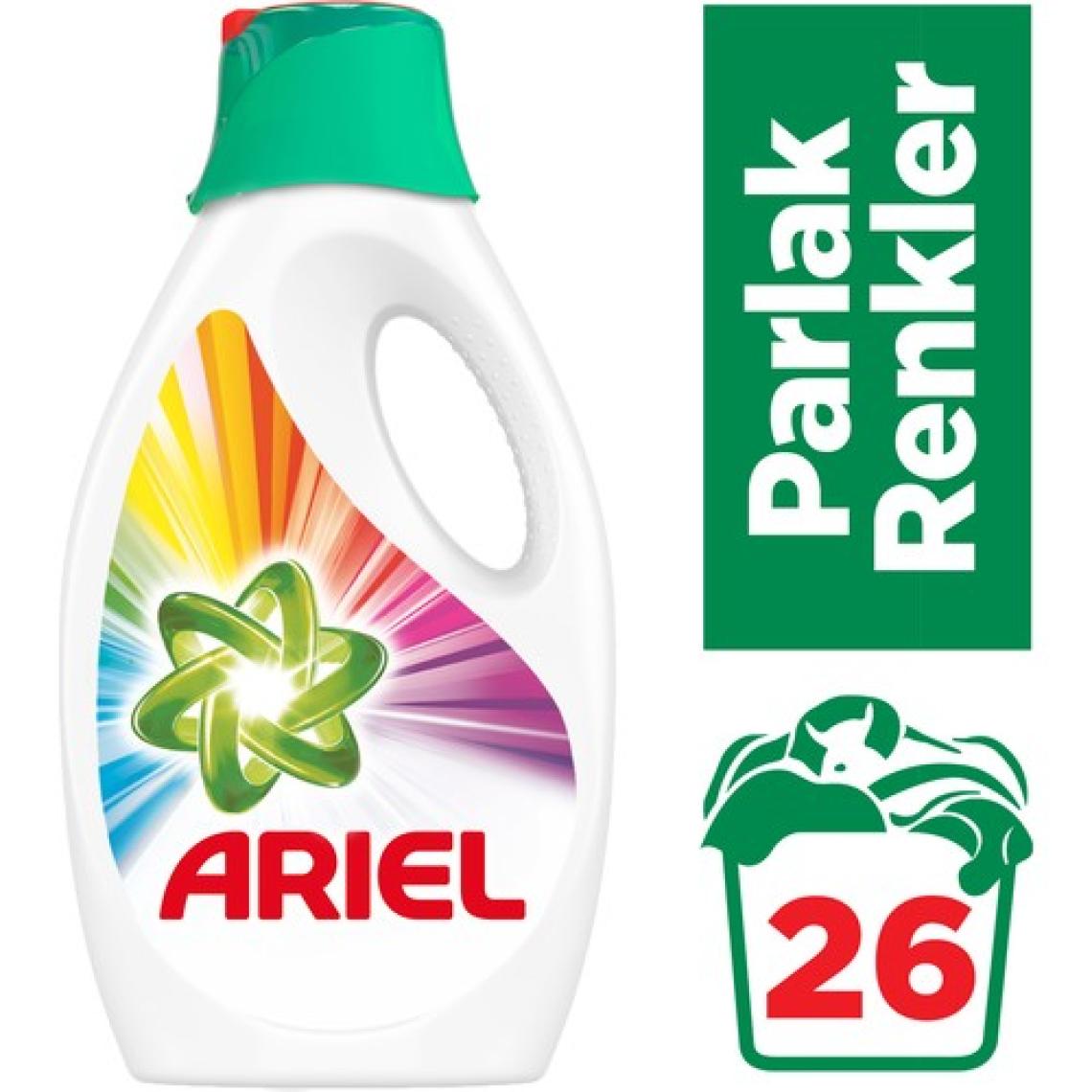 Ariel 26 Yıkama Sıvı Çamaşır Deterjanı Parlak Renkler