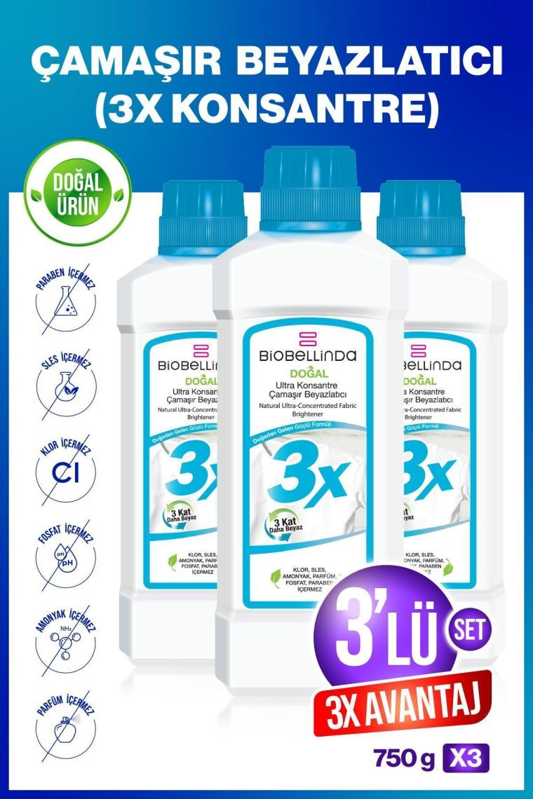 BioBellinda  Ultra Konsantre Çamaşır Beyazlatıcı 750 gr 3 Adet