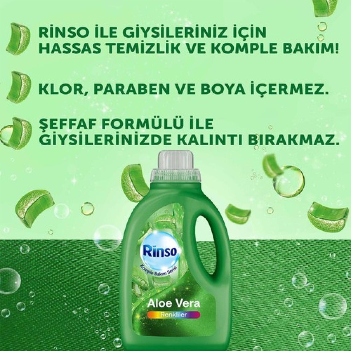 Rinso Sıvı Çamaşır Deterjanı Komple Bakım Serisi Aloe Vera Renkliler Için 1.5 L