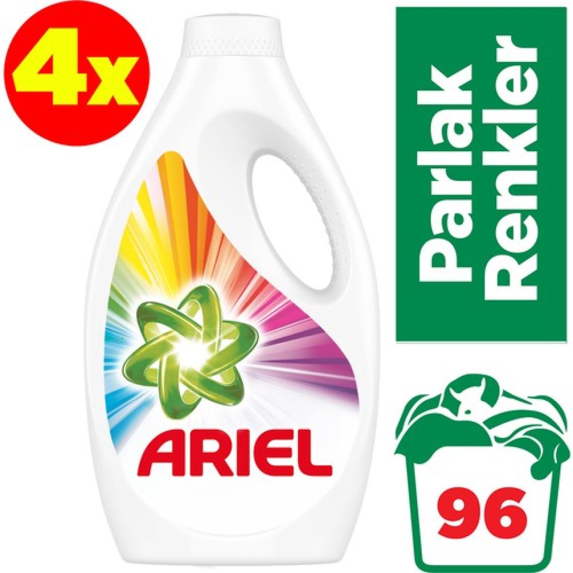 Ariel Sıvı Çamaşır Deterjanı Dağ Esintisi Parlak Renkler 24 Yıkama x4