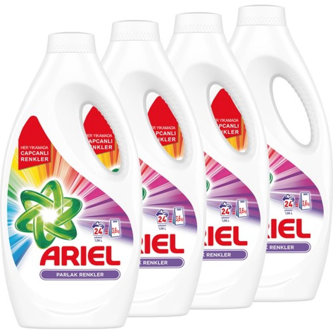 Ariel Sıvı Çamaşır Deterjanı Dağ Esintisi Parlak Renkler 24 Yıkama x4