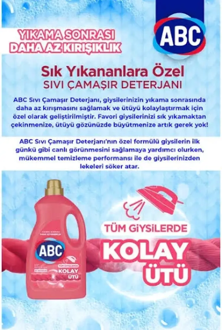 Abc Sıvı Çamaşır Deterjanı Sık Yıkananlar 3 L