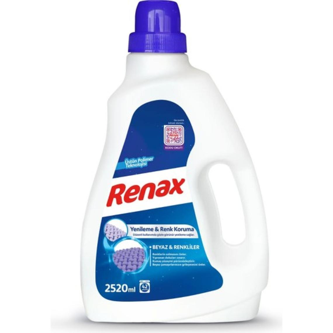 Renax Sıvı Çamaşır Deterjanı Beyaz ve Renkliler 2520 ml x 2 Adet