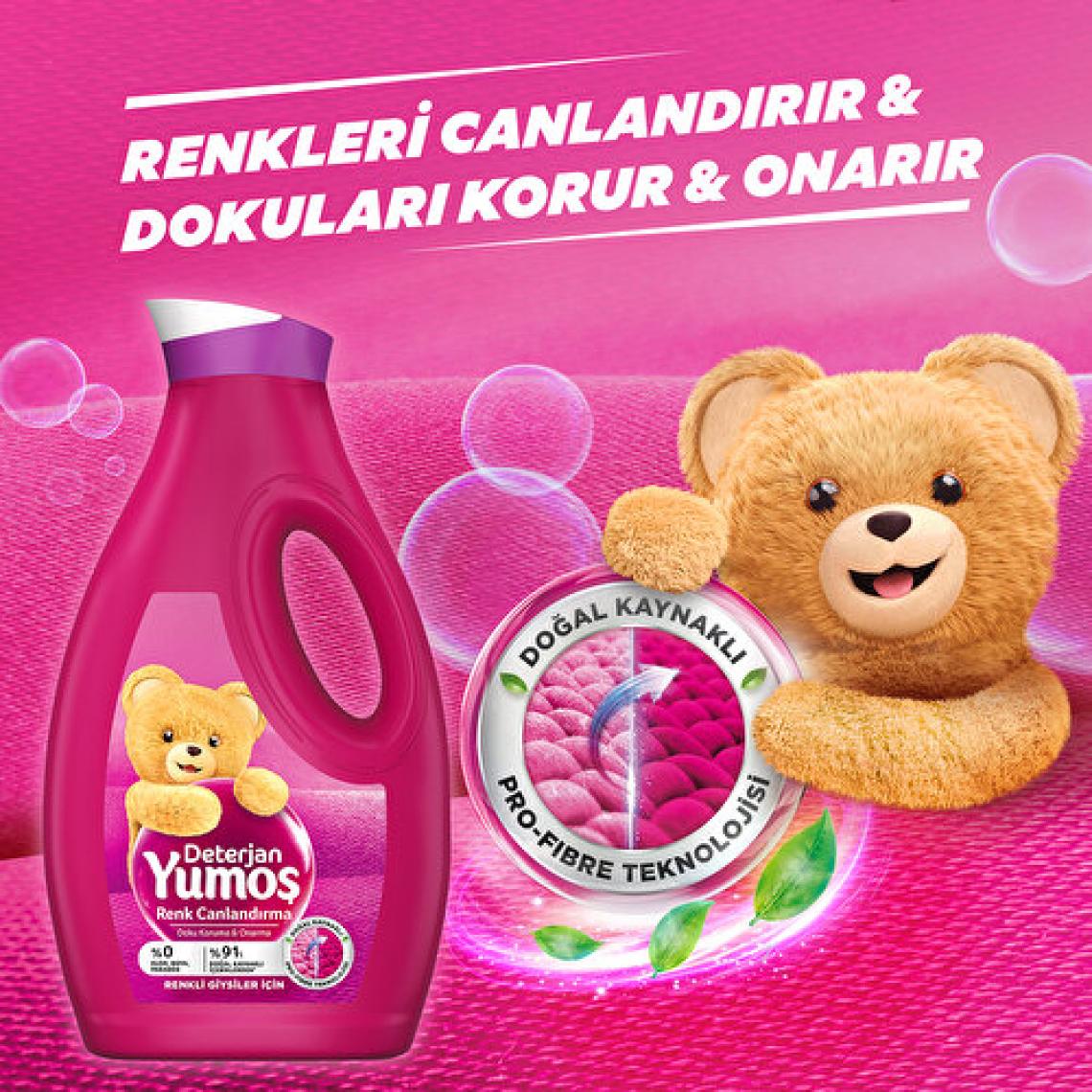 Yumoş Sıvı Bakım Çamaşır Deterjanı Renkli Giysiler 1690 ml