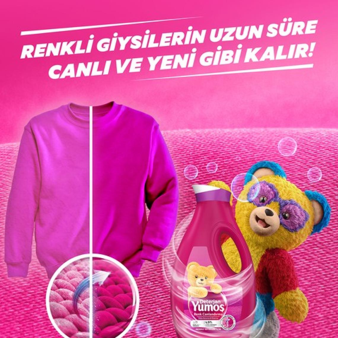 Yumoş Sıvı Bakım Çamaşır Deterjanı Renkli Giysiler 1690 ml