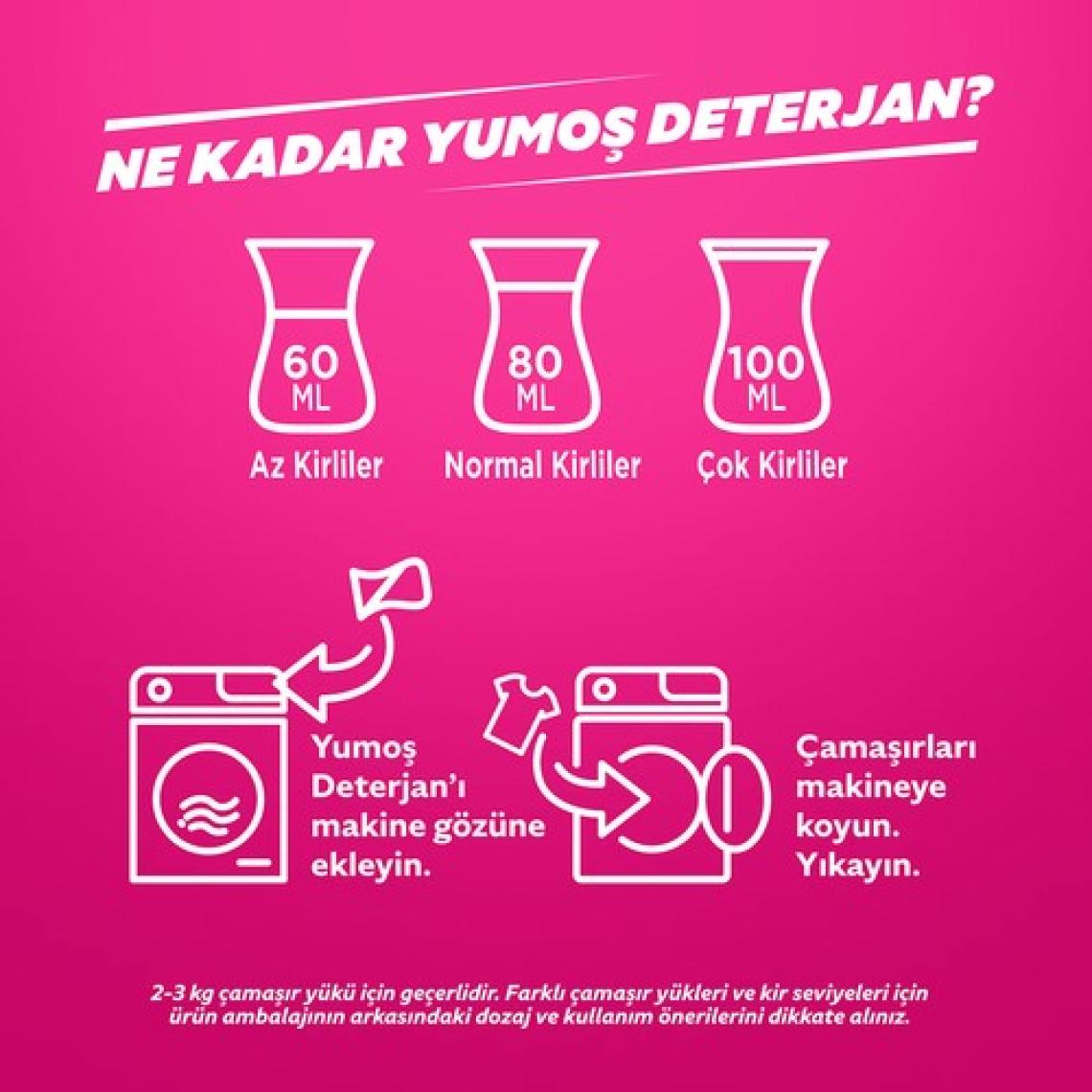Yumoş Sıvı Bakım Çamaşır Deterjanı Renkli Giysiler 1690 ml