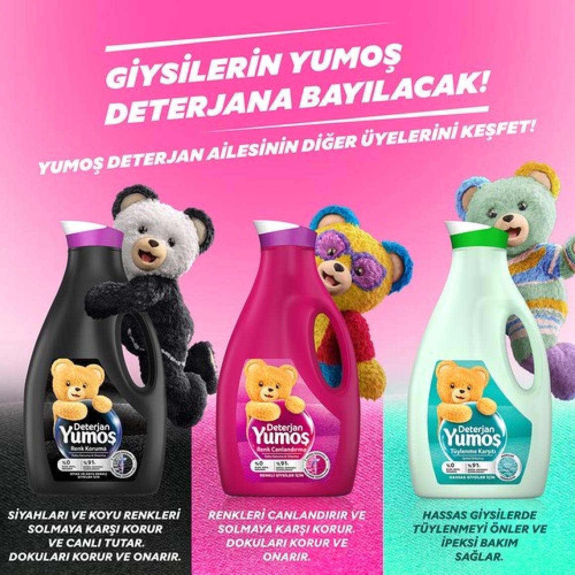 Yumoş Sıvı Bakım Çamaşır Deterjanı Renkli Giysiler 1690 ml