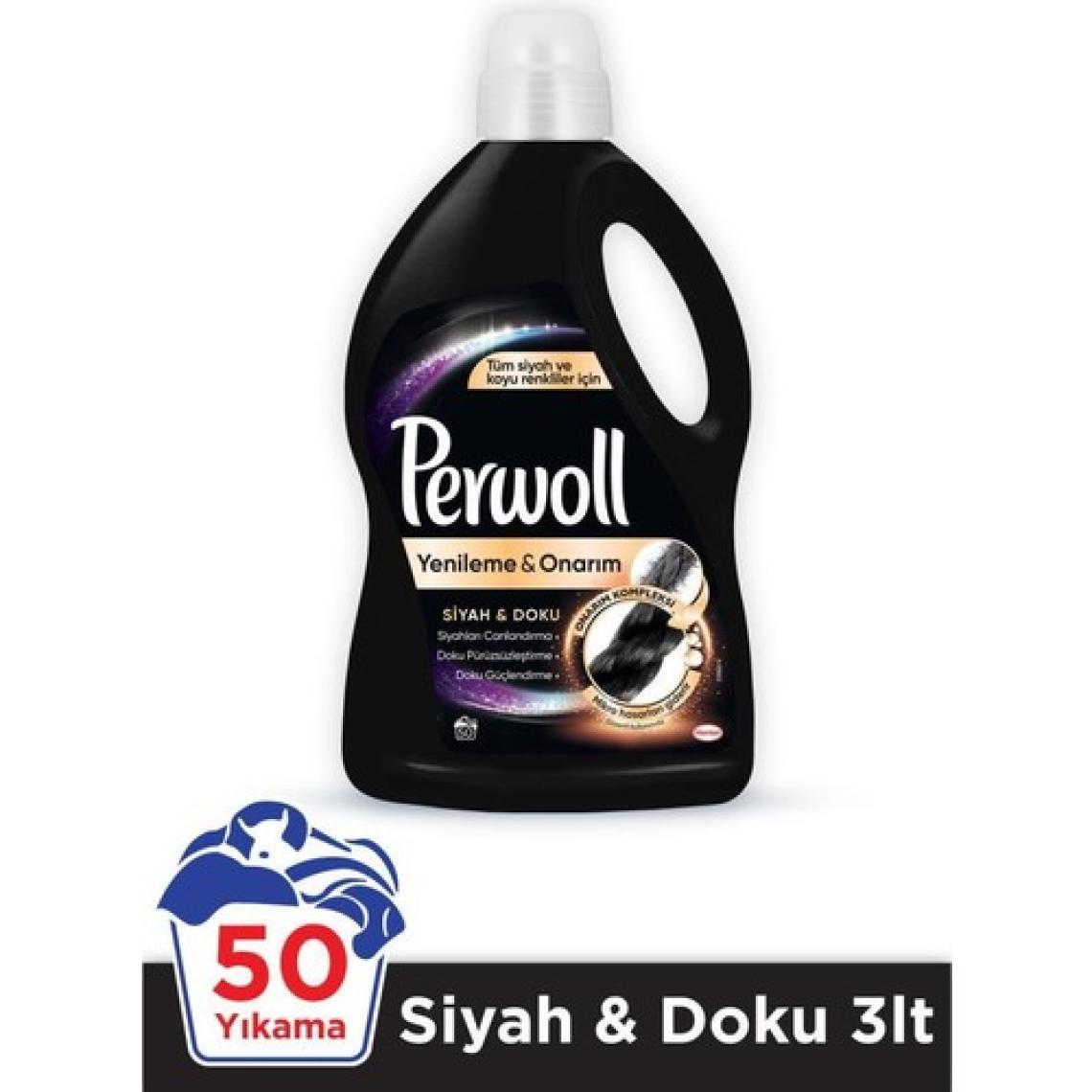 Perwoll Hassas Bakım Sıvı Çamaşır Deterjanı 4x3L(195 Yıkama) Siyah+Renk+Beyaz+Çiçek Cazibesi+10'lu Maske Hed