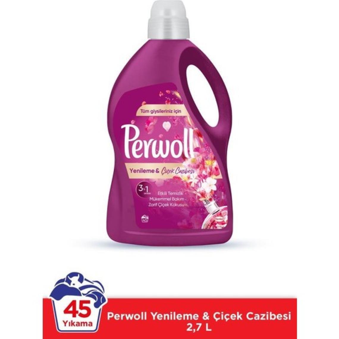 Perwoll Hassas Bakım Sıvı Çamaşır Deterjanı 4x3L(195 Yıkama) Siyah+Renk+Beyaz+Çiçek Cazibesi+10'lu Maske Hed