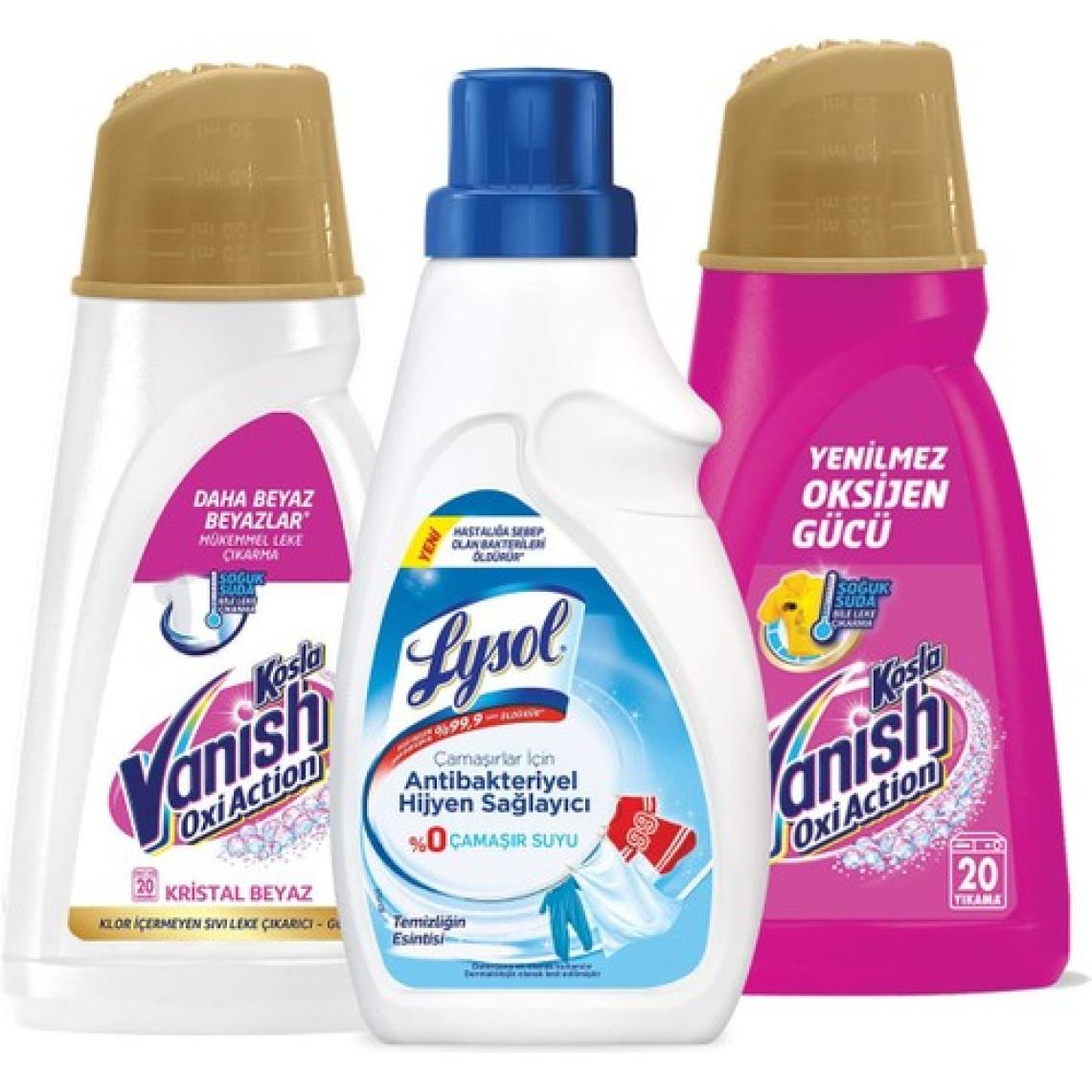 Lysol Çamaşır Antibakteriyel Hijyen Sağlayıcı 720 ml Vanish Kosla Leke Çıkarıcı Gold 2 1 Lt