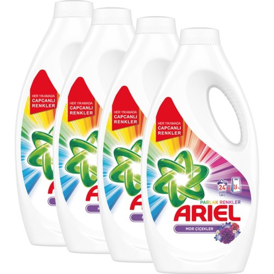 Ariel 24 Yıkama 4'lü Paket Sıvı Çamaşır Deterjanı Mor Çiçekler