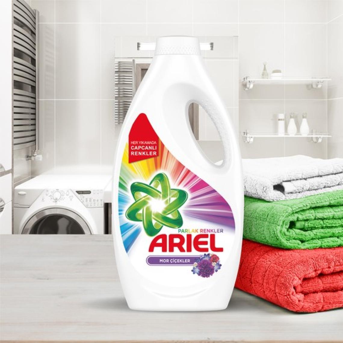 Ariel 24 Yıkama 4'lü Paket Sıvı Çamaşır Deterjanı Mor Çiçekler