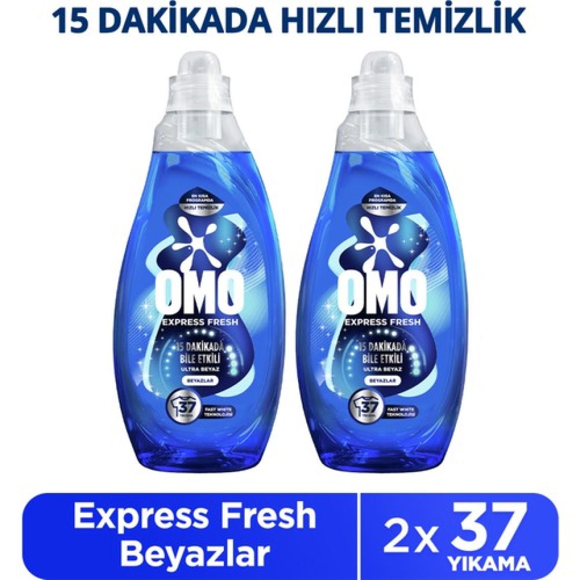 Omo Express Fresh Ultra Beyaz Sıvı Çamaşır Deterjanı 1480 ml X2