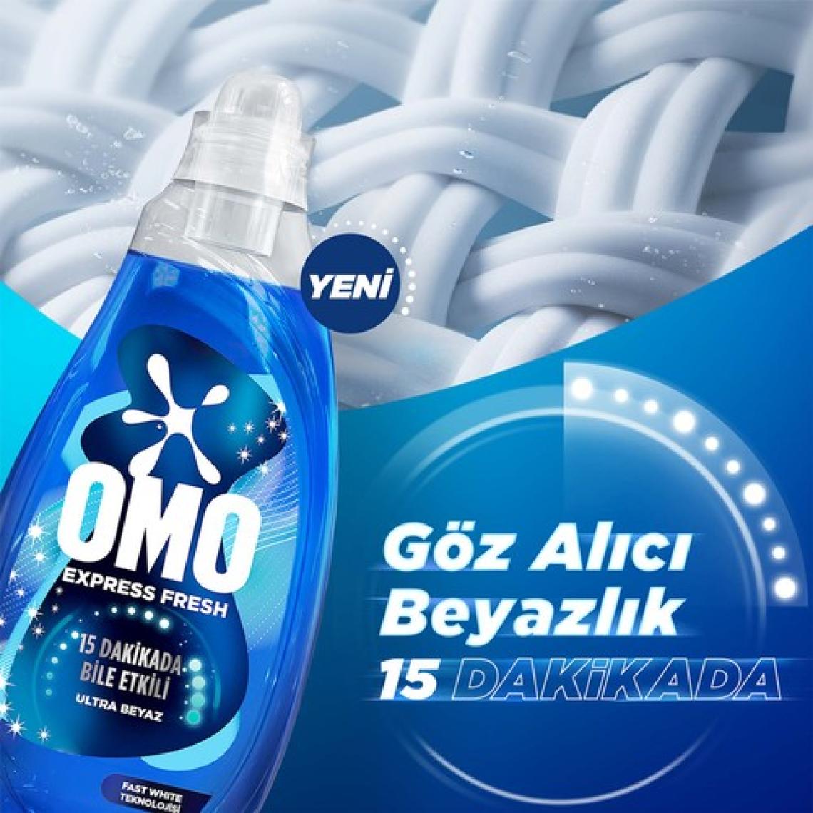 Omo Express Fresh Ultra Beyaz Sıvı Çamaşır Deterjanı 1480 ml X2