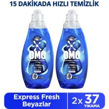 Omo Express Fresh Ultra Beyaz Sıvı Çamaşır Deterjanı 1480 ml X2
