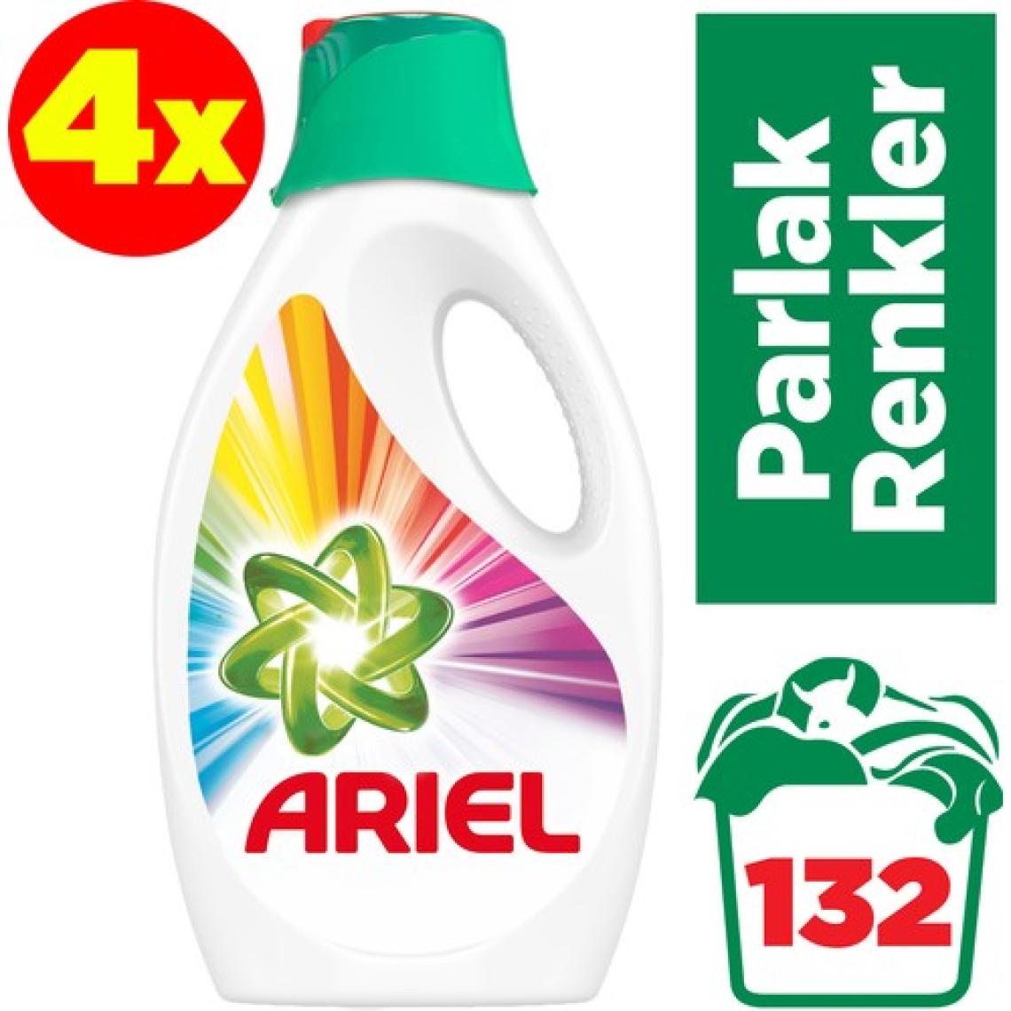 Ariel Sıvı Çamaşır Deterjanı Parlak Renkler 33 Yıkama 4'lü Paket
