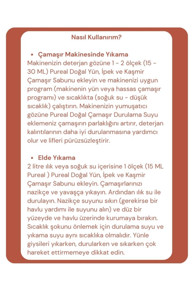 Pureal Doğal Yün, Ipek ve Kaşmir Çamaşır Deterjanı - 30 Yıkama